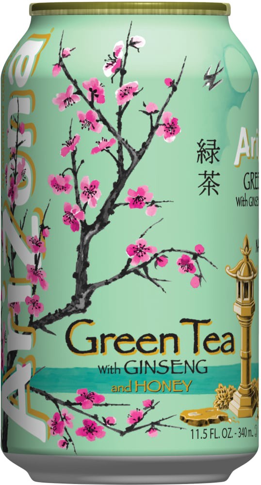 slide 3 of 4, AriZona Green Tea With Ginseng & Honey - 12 ct; 11.5 oz, 12 ct; 11.5 oz