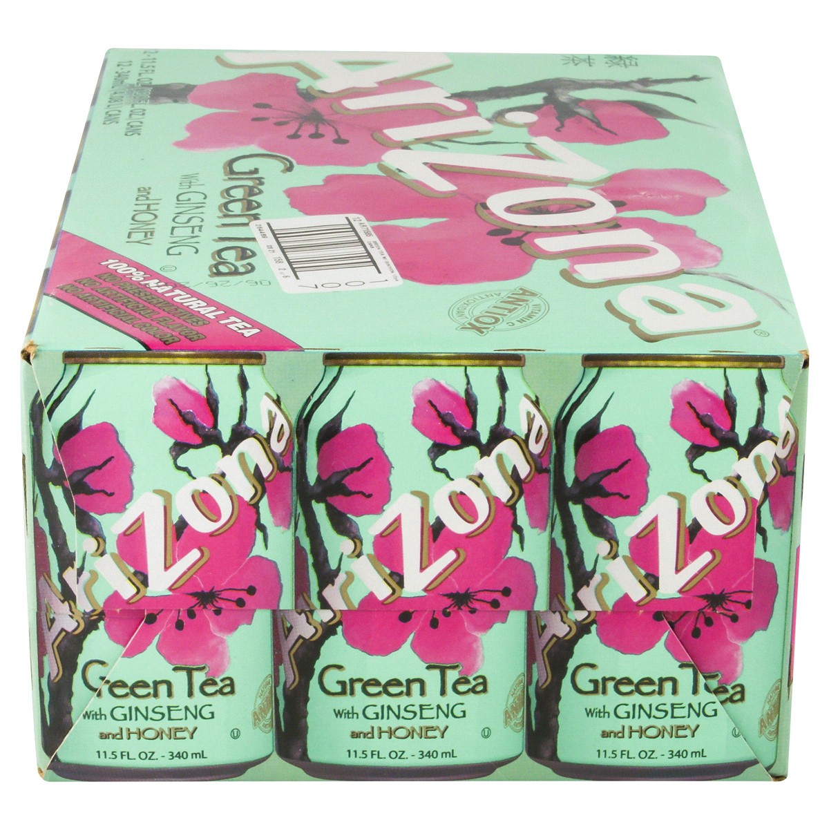 slide 3 of 6, AriZona Green Tea With Ginseng & Honey - 12 ct; 11.5 oz, 12 ct; 11.5 oz
