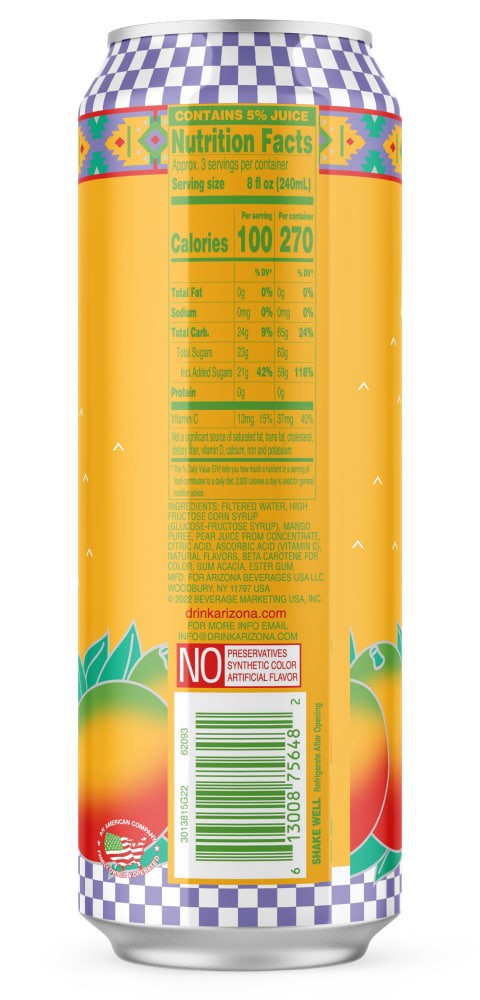 slide 2 of 2, Arizona Mucho Mango - 23.5 oz, 23.5 oz