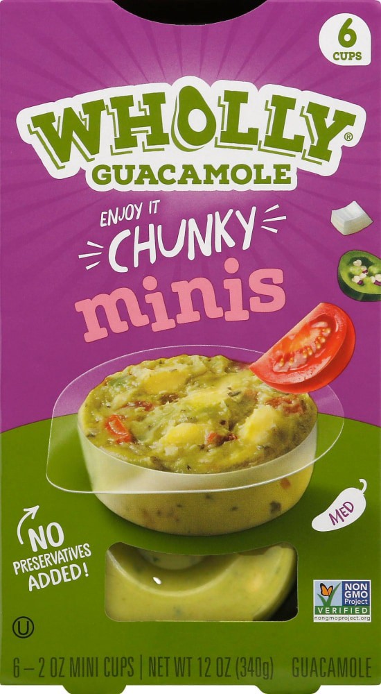 slide 5 of 5, Wholly Guacamole Spicy Homestyle Guacamole Minis, 12 oz