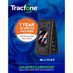Tracfone BLU FLEX with annual plan bundle 1500Min/Txt/MB Prepaid Smartphone