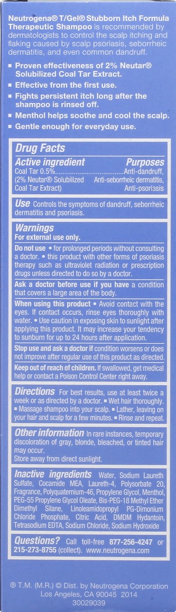 slide 6 of 9, T/Gel Therapeutic Stubborn Itch Shampoo with 2% Coal Tar, Anti-Dandruff Treatment with Cooling Menthol for Relief of Itchy Scalp due to Psoriasis & Seborrheic Dermatitis, 4.4 fl. oz, 4.40 fl oz