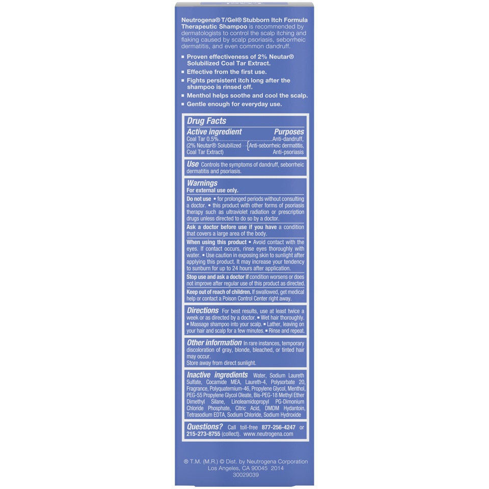 Neutrogena T Gel Therapeutic Shampoo Stubborn Itch 4 4 Fl Oz Shipt