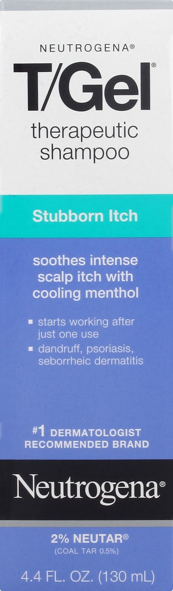 slide 8 of 9, T/Gel Therapeutic Stubborn Itch Shampoo with 2% Coal Tar, Anti-Dandruff Treatment with Cooling Menthol for Relief of Itchy Scalp due to Psoriasis & Seborrheic Dermatitis, 4.4 fl. oz, 4.40 fl oz