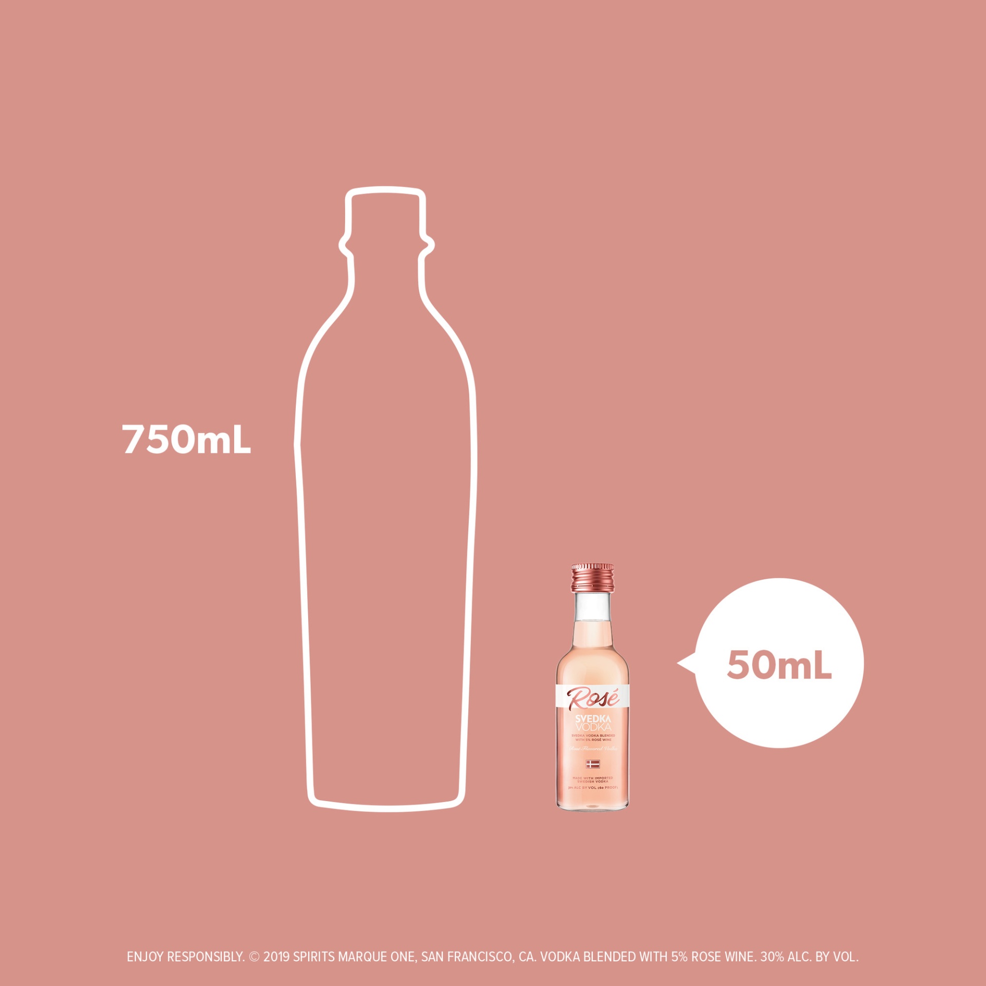 slide 2 of 4, SVEDKA Rose Flavored Vodka, 50 mL Mini Plastic Bottle, 60 Proof, 50 ml