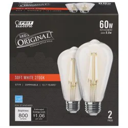 Feit Electric Vintage ST19 60-Watt Clear Glass LED Light Bulbs