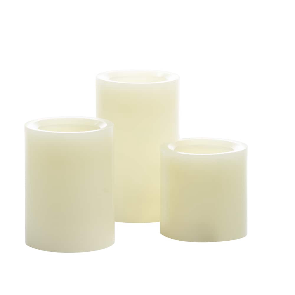 slide 6 of 6, Northern International Vanilla Wax Pillar Candle With Remote - Cream, 3 ct
