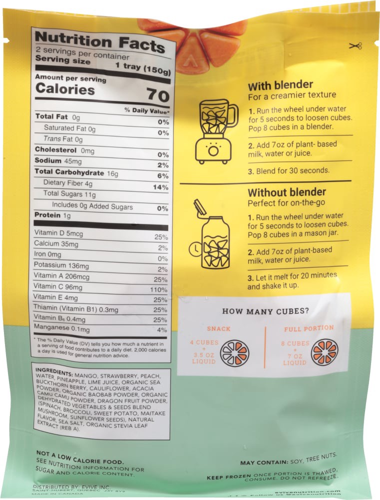 slide 2 of 2, Evive Nutrition Sunrize Smoothie Cubes, 10.58 oz