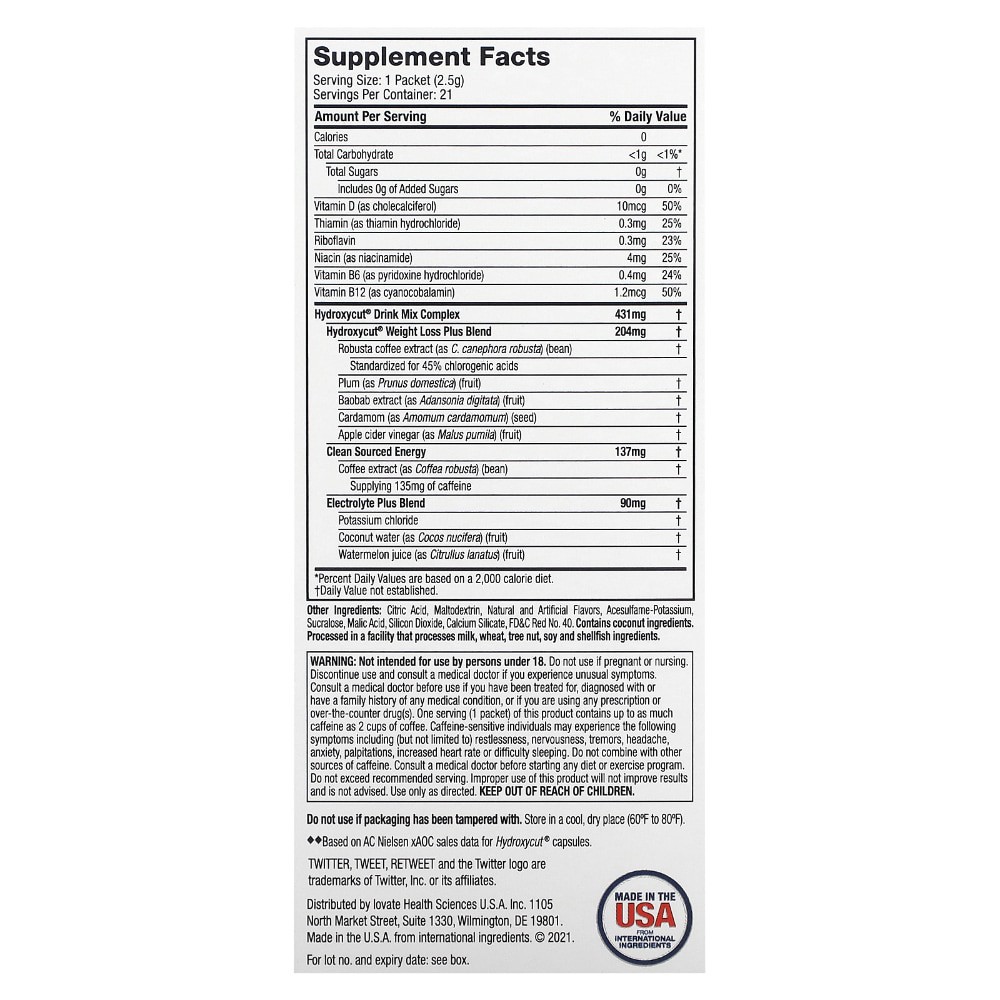 slide 3 of 3, Hydroxycut Advanced Weight Loss Drink Mix Packets - Wild Berry, 21 ct