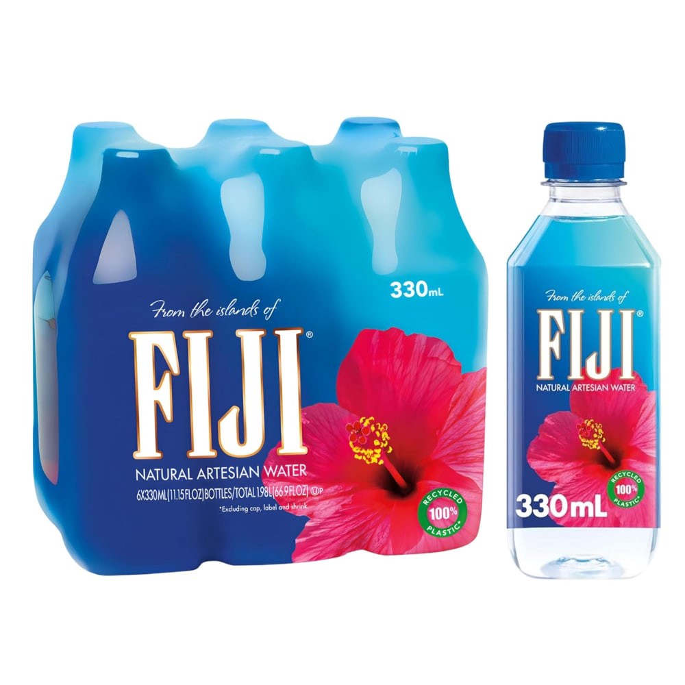 slide 2 of 6, Fiji Natural Artesian Bottled Water, 330mL / 11.15 Fl Oz (Pack of 6), 6 ct