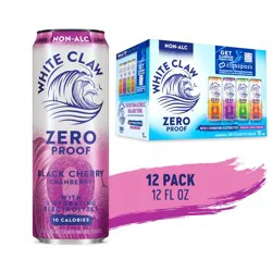 White Claw Non-Alcoholic Black Cherry Seltzer 12ct; 12oz Cans