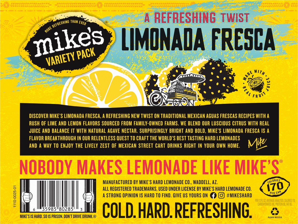 slide 8 of 11, Mike's Limonada Fresca Variety Pack 12 Pack, 12 ct; 12 oz