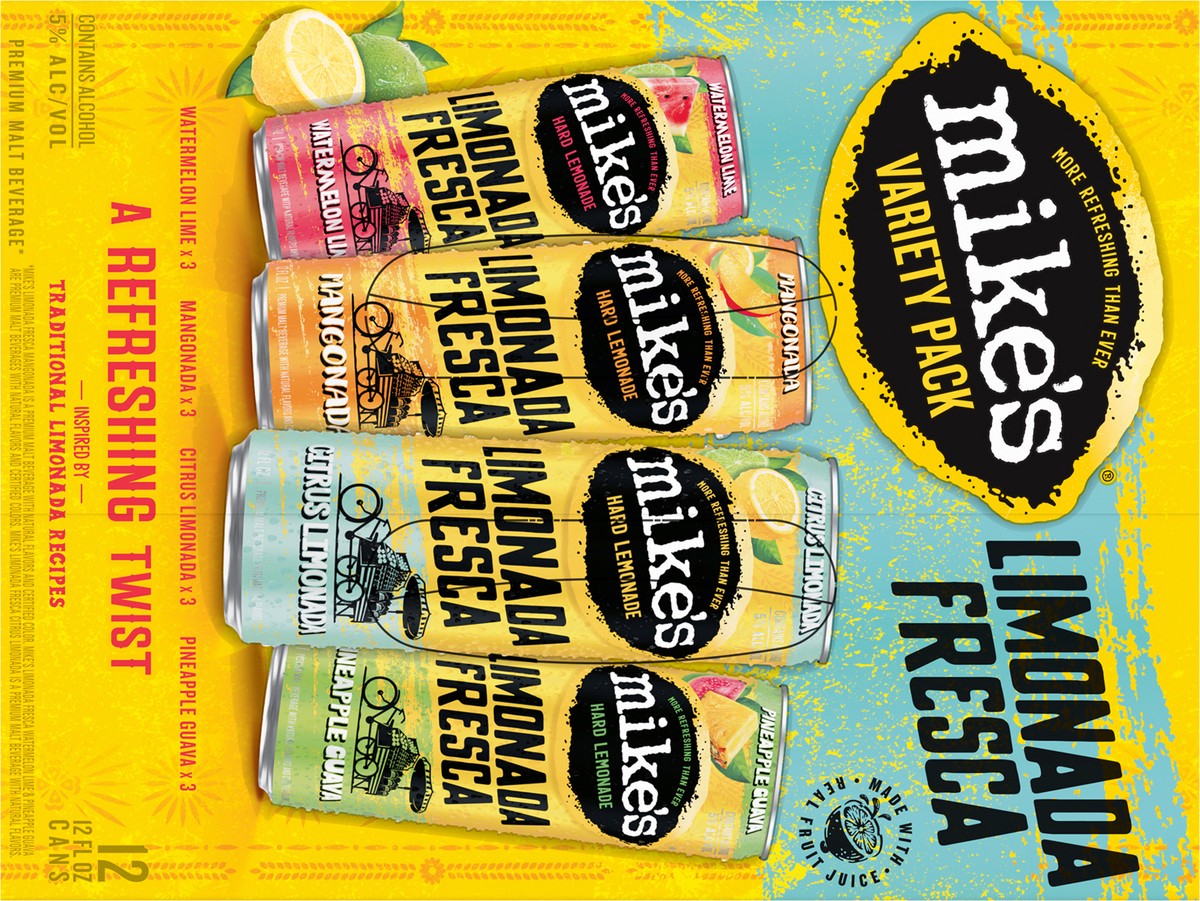 slide 6 of 11, Mike's Limonada Fresca Variety Pack 12 Pack, 12 ct; 12 oz