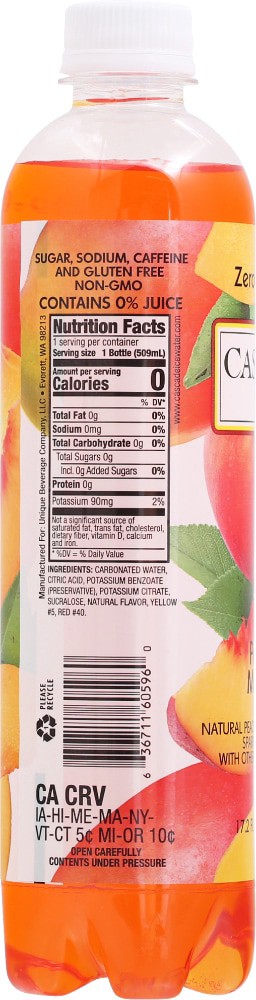 slide 4 of 4, Cascade Ice Sparkling Water Peach Mango - 17.2 Fl. Oz., 17.2 fl oz