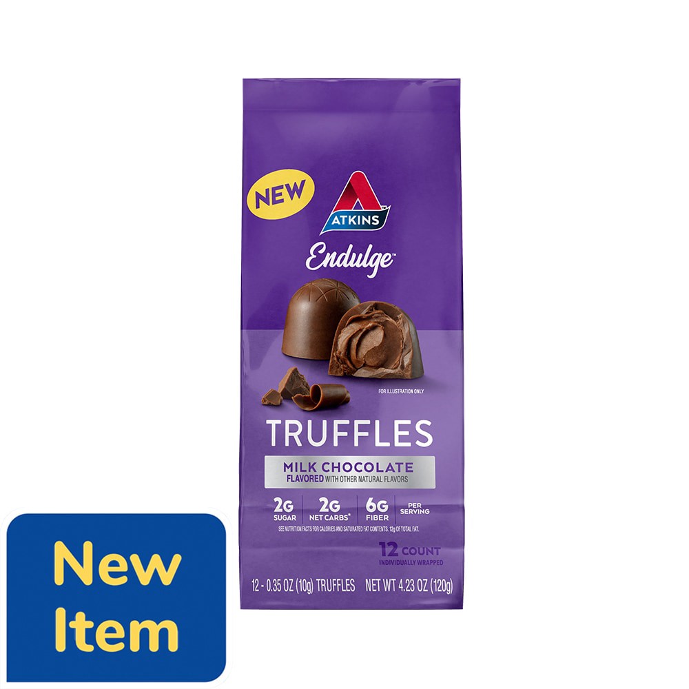 slide 5 of 6, Atkins Truffles, Milk Chocolate, 12 ct