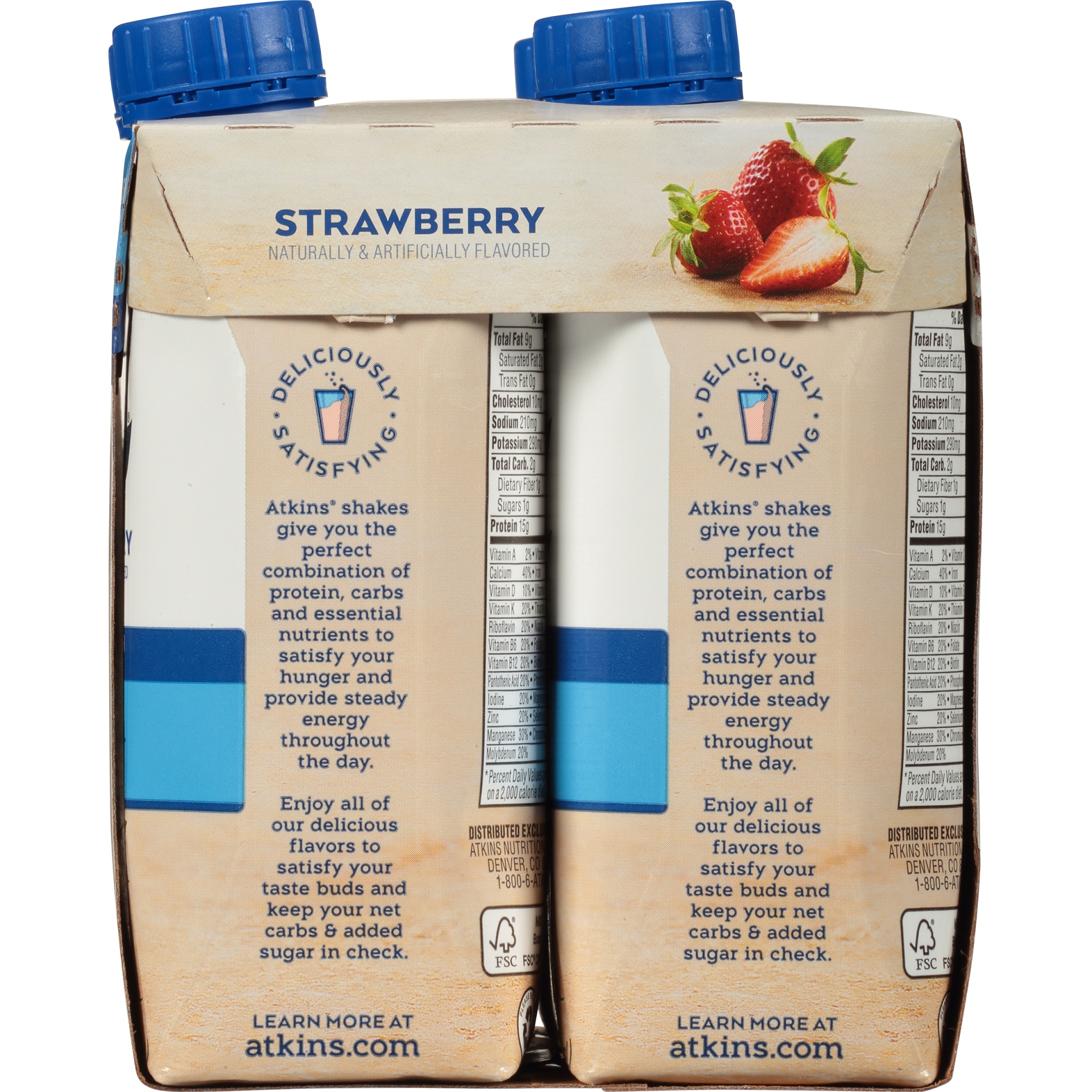 slide 5 of 8, Atkins Strawberry Protein-rich Shakes, 4 ct; 11 oz