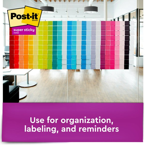 slide 3 of 7, Post-It Super Sticky Notes, 3" X 3", Summer Joy Collection, 90 Sheets Per Pad, Pack Of 5 Pads, 5 ct