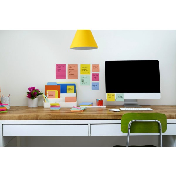 slide 5 of 7, Post-It Super Sticky Notes, 3" X 3", Summer Joy Collection, 90 Sheets Per Pad, Pack Of 5 Pads, 5 ct