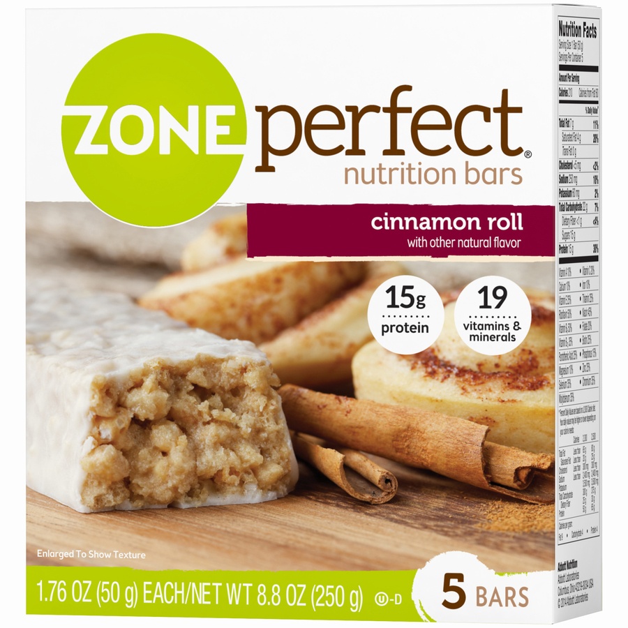 slide 2 of 3, Zone Perfect Protein Bar Cinnamon Roll Bar 1.76 oz Bars, 1.76 oz