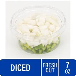 Fresh Cut Pepper with White Onions Diced