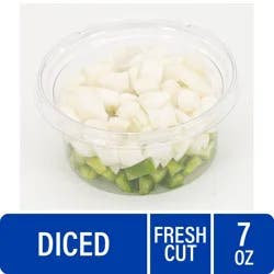 Fresh Cut Pepper with White Onions Diced