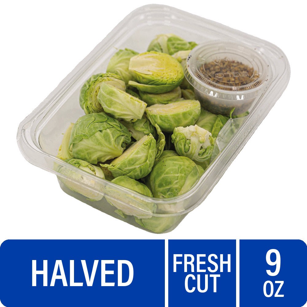 slide 3 of 3, Japanese Food Express Inc Seasoned Halved Brussel Sprouts, 9 oz