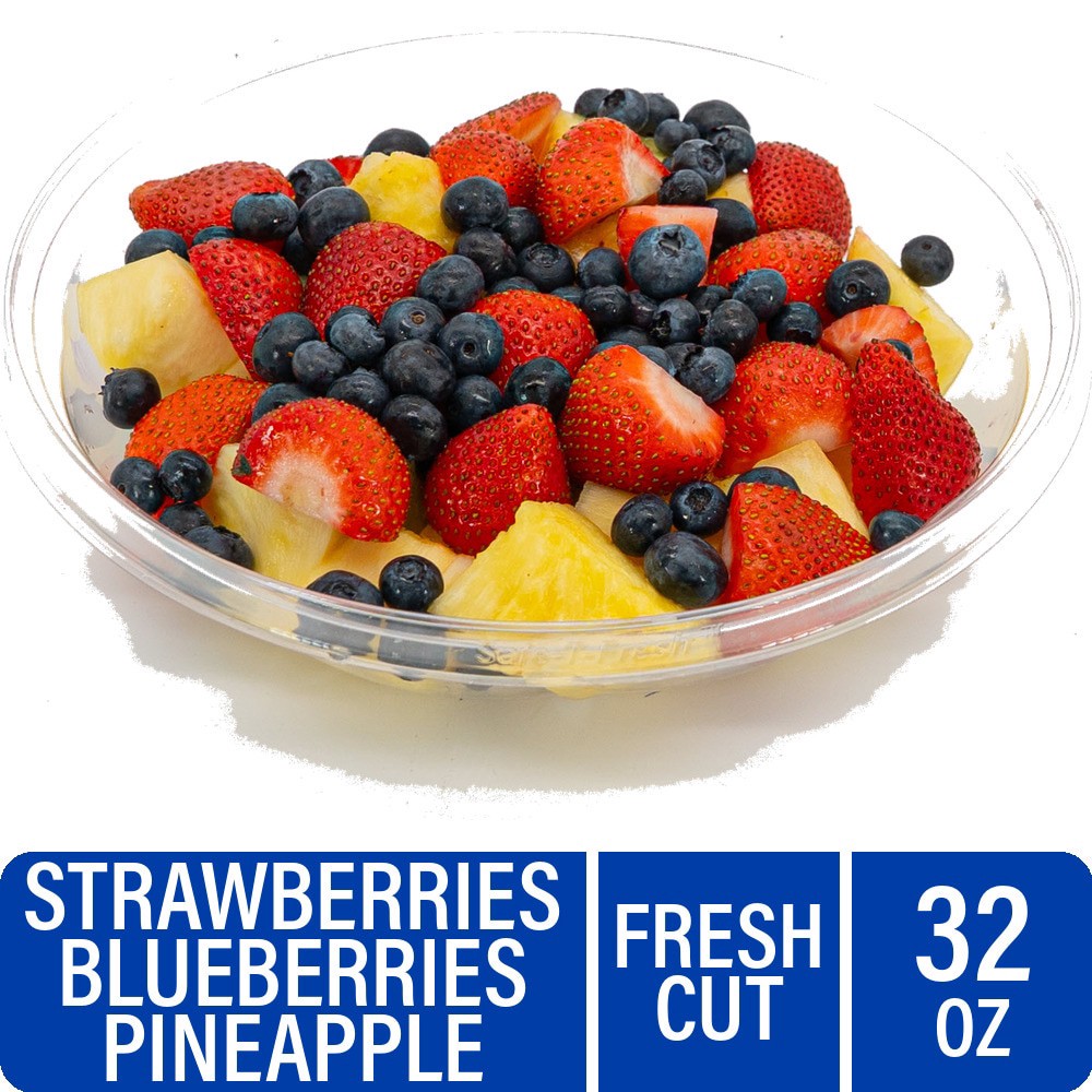slide 2 of 4, Fresh Cut Strawberry Pineapple & Blueberry Bowl, 48 oz