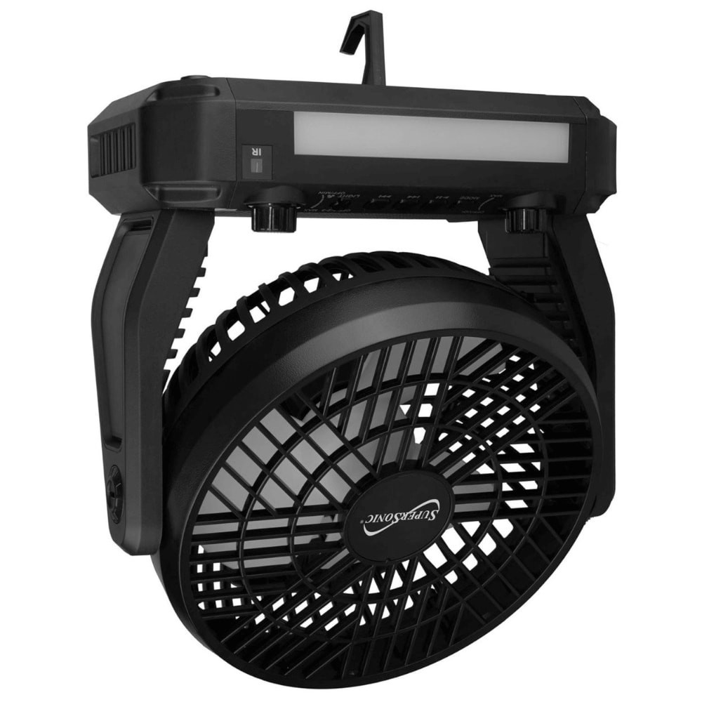 slide 6 of 6, Supersonic Solar-Powered Bt Speaker With Fm Radio, Led Flashlight & Fan, 1 ct