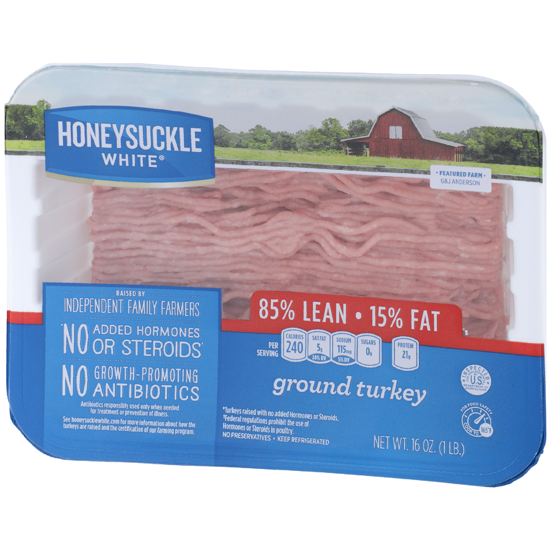 slide 8 of 10, Honeysuckle White 85% Lean Fat Ground Turkey Tray, 16 oz