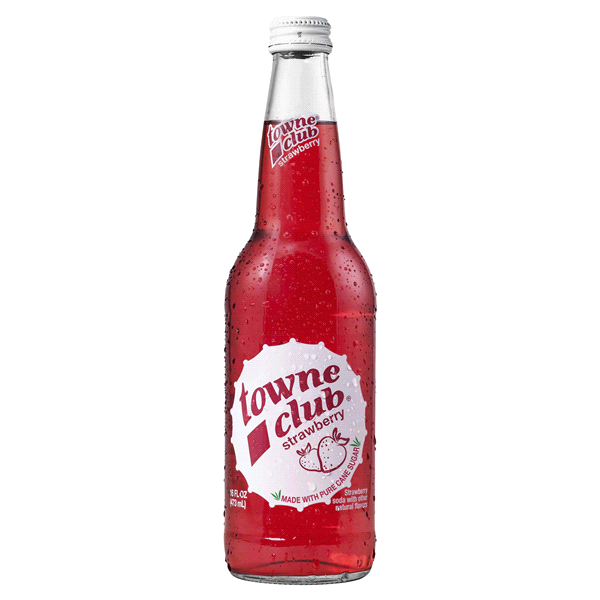 slide 1 of 1, Towne Club Soda Strawberry 16 Oz, 16 oz