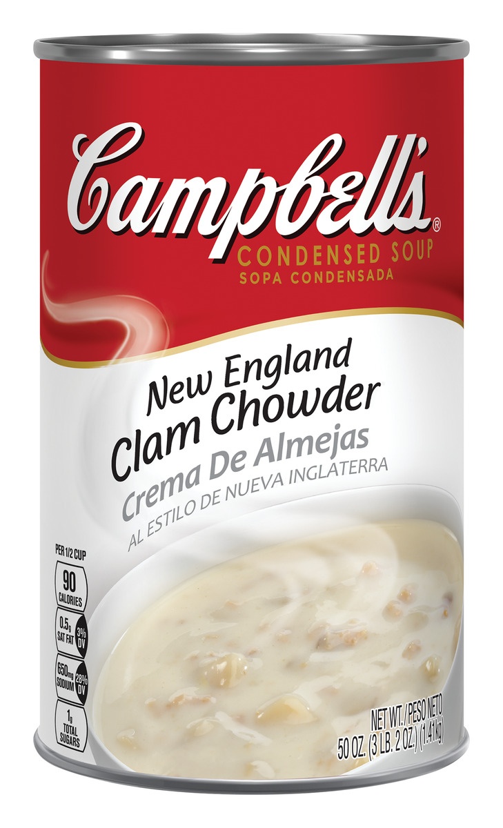 slide 1 of 1, Campbell's New England Clam Chowder Soup, 50 oz