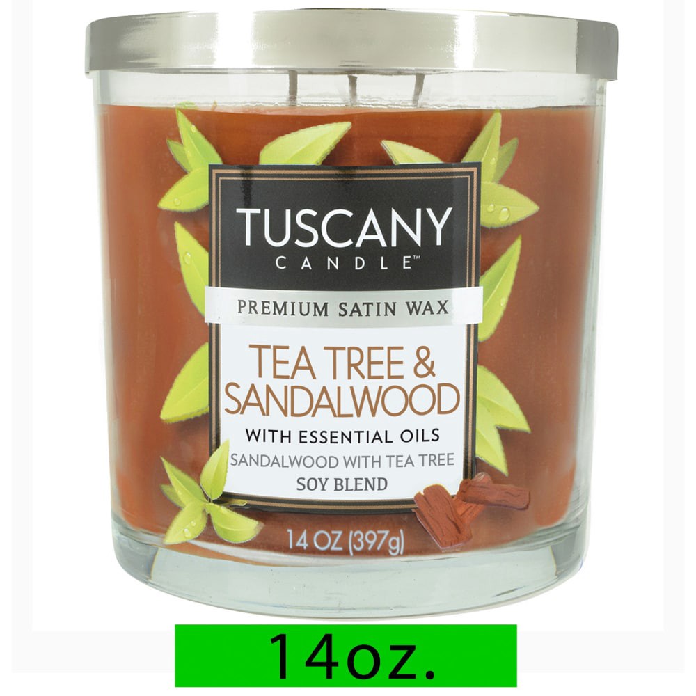 slide 4 of 5, Tuscany Candle Soy Blend Scented Tea Tree & Sandalwood Candle 1 Each, 1 ct