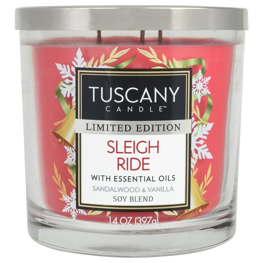 slide 2 of 2, Tuscany Candle Linited Edition Sleigh Ride Scented Jar Candle, 14 oz