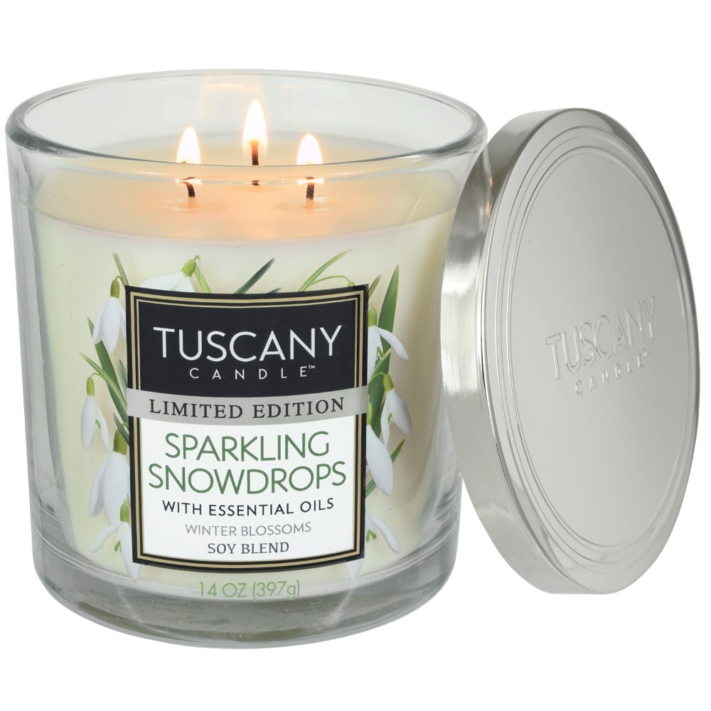 slide 2 of 2, Tuscany Candle Limited Edition Sparkling Snowdrops Scented Jar Candle, 14 oz