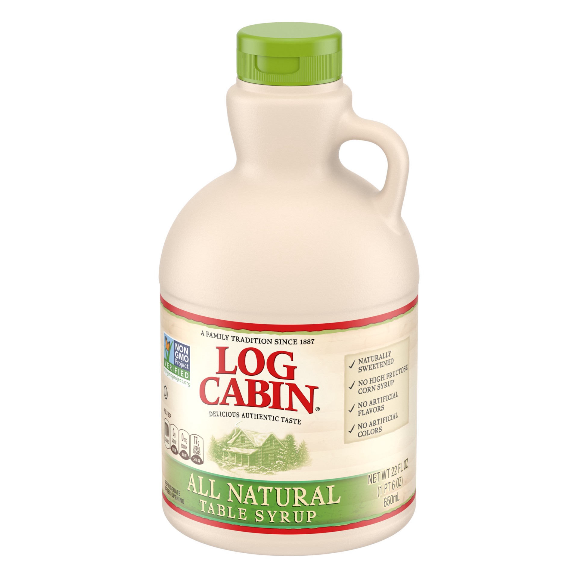 slide 3 of 5, Log Cabin All Natural Table Syrup 22 fl oz, 22 fl oz
