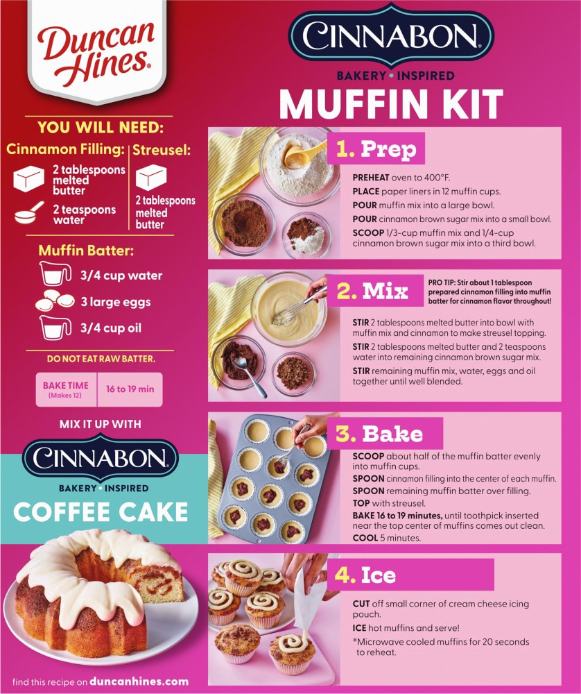 slide 5 of 5, Duncan Hines Epic Cinnabon Bakery Inspired Muffin Kit, 32.34 oz., 1 ct