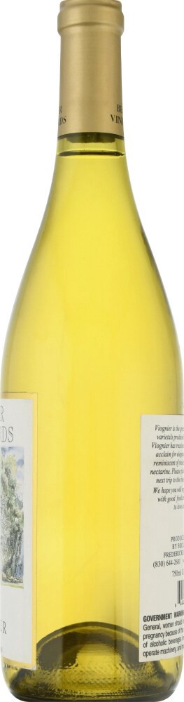 slide 3 of 3, Becker Vineyards Viognier, 750 ml
