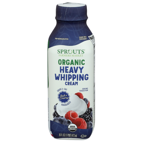 slide 1 of 1, Sprouts Organic Heavy Whipping Cream, 16 FOZ PINT
