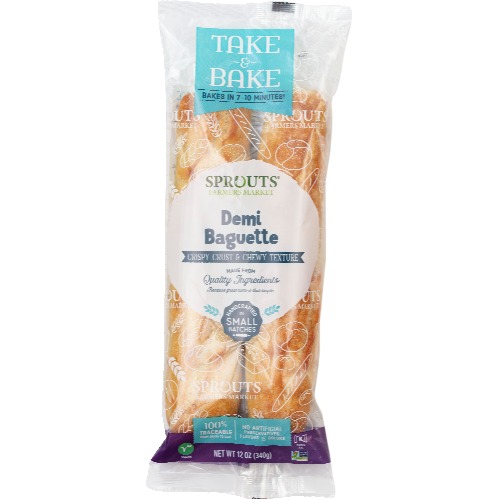 slide 1 of 1, Sprouts Take & Bake Demi Baguette, 12 oz