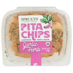 Sprouts Garlic Herb Handmade Small Batch Pita Chips
