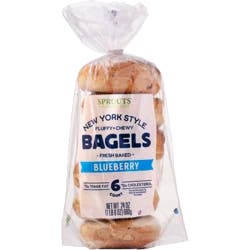 Sprouts Blueberry New York Style Bagels 6 Count