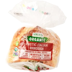 Sprouts Organic Sliced Rustic Italian Sourdough Bread Half Loaf