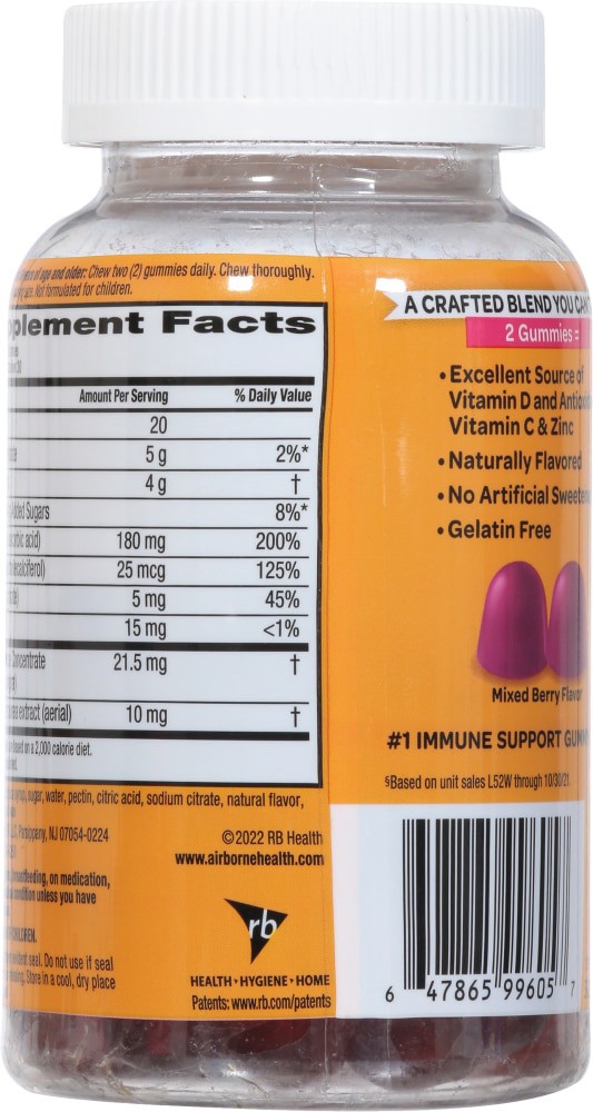 slide 2 of 6, Airborne Vitamin D+ Gummies, 1 ct