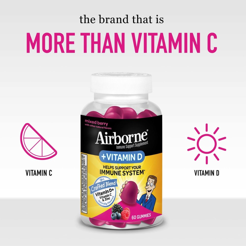 slide 6 of 6, Airborne Vitamin D+ Gummies, 1 ct