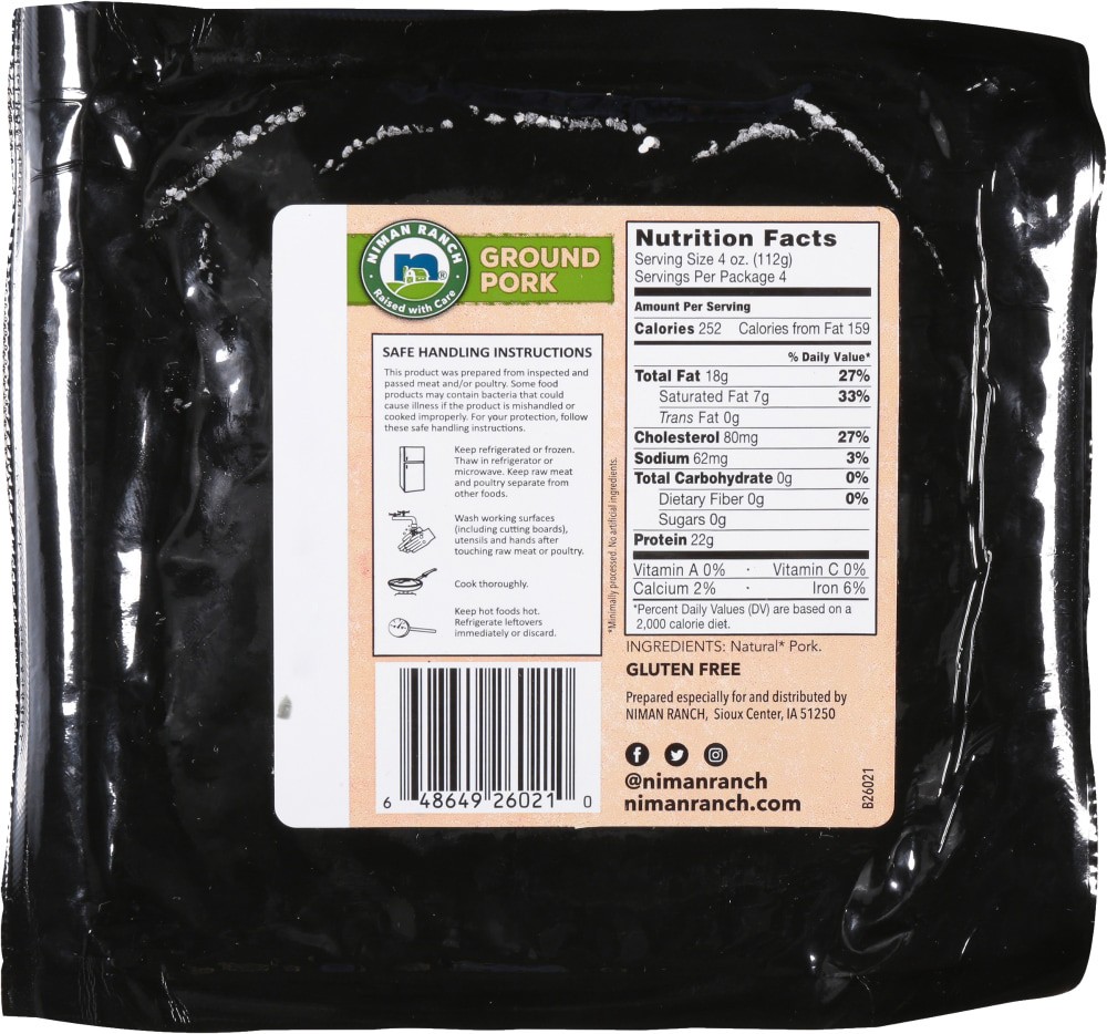 slide 2 of 2, Niman Ranch Ground Pork 16 oz, 16 oz