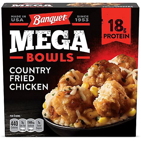 slide 1 of 1, Banquet Mega Bowls Country Fried Chicken Frozen Meal - 14 Oz, 14 oz