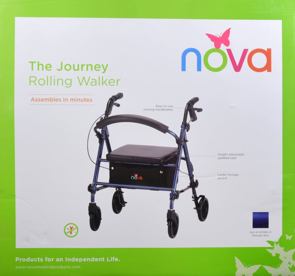 slide 4 of 5, Nova Journey Rolling Walker - Blue, 1 ct