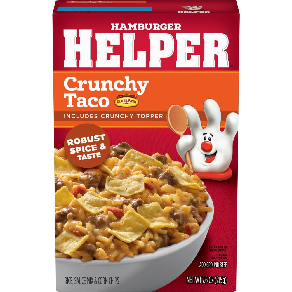 slide 2 of 6, Hamburger Helper Crunchy Taco Rice, Sauce Mix & Corn Chips 7.6 oz, 7.6 oz