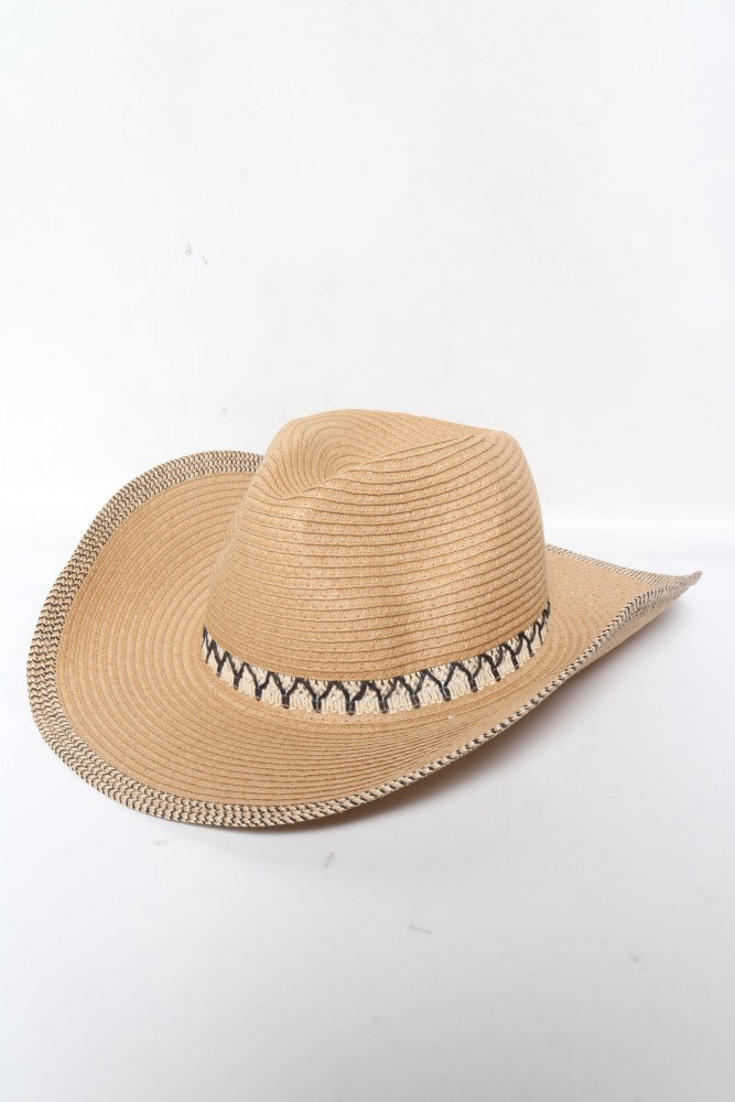 slide 1 of 1, David & Young Straw Cowboy Hat- Brown, 1 ct
