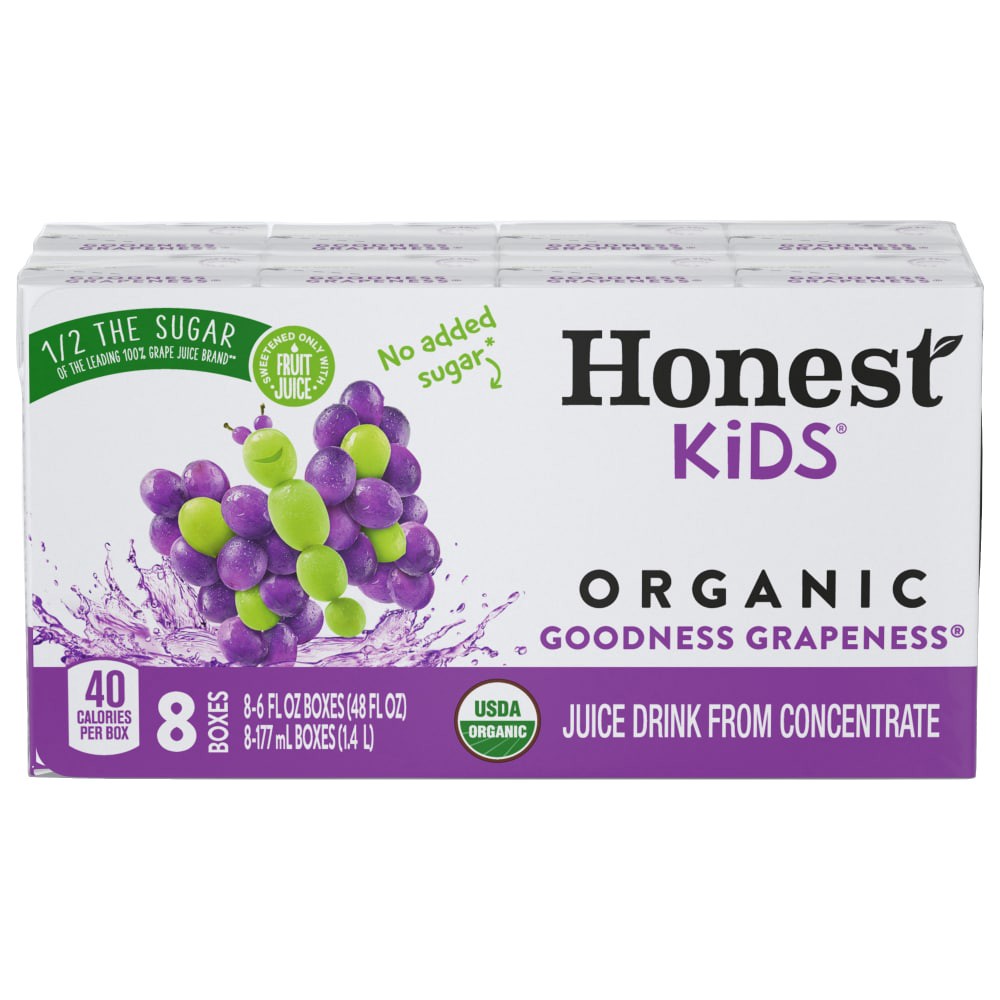 slide 3 of 4, Honest Kids Goodness Grapeness Cartons, 6 fl oz, 8 Pack, 8 ct